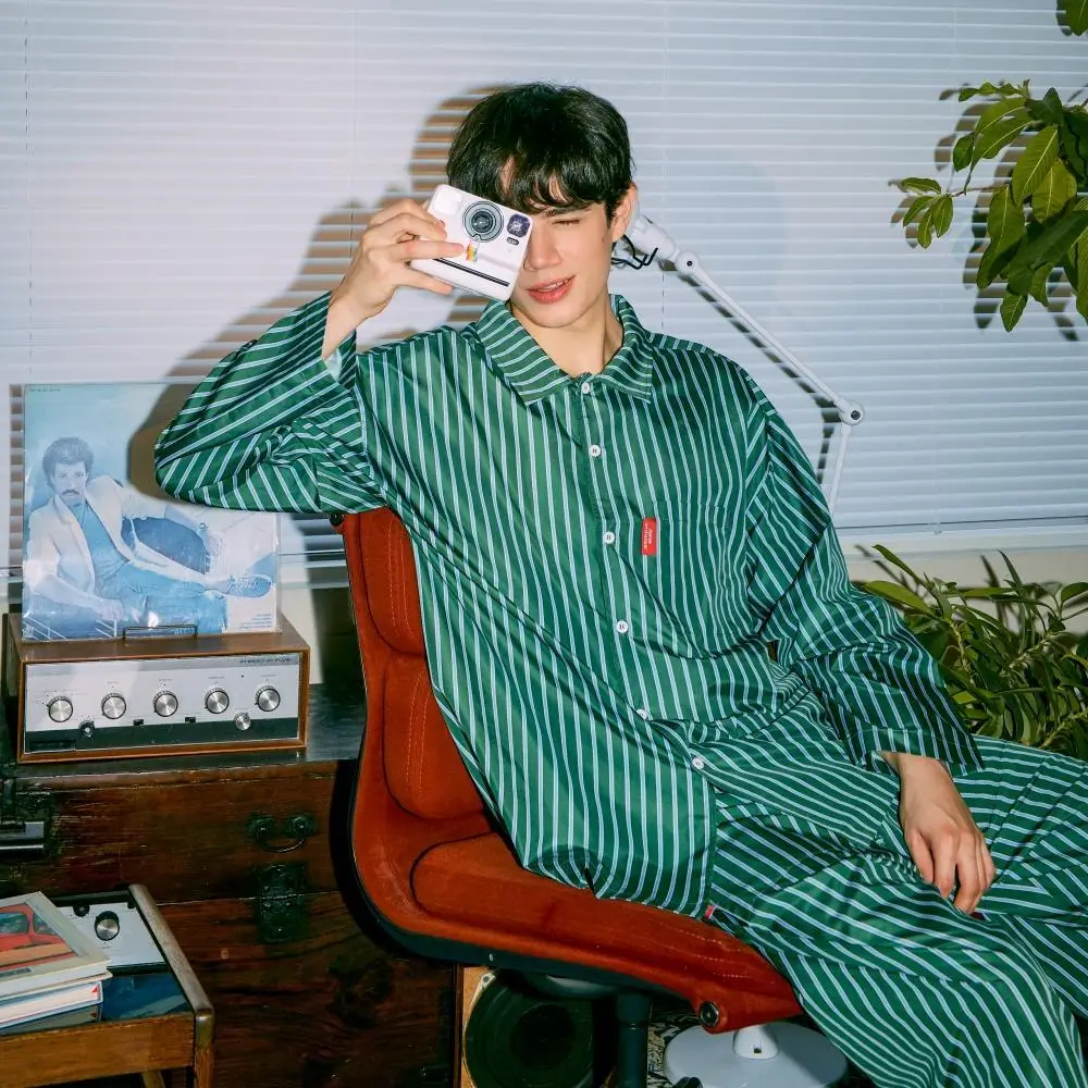 Furless pajamas[Long] - Green Stripe 상세페이지 7